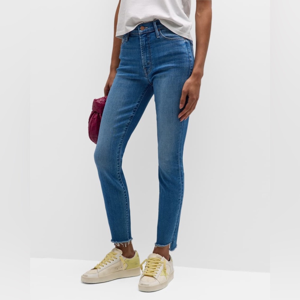 Mother Denim Blue Jeans The Stunner Two Step Fray Runaway Tin Size 27